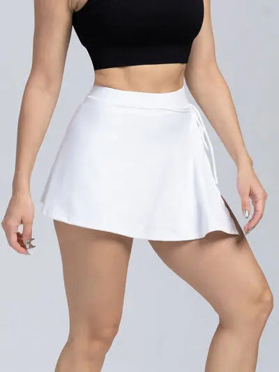 Tied High Waist Active Shorts BLUE ZONE PLANET