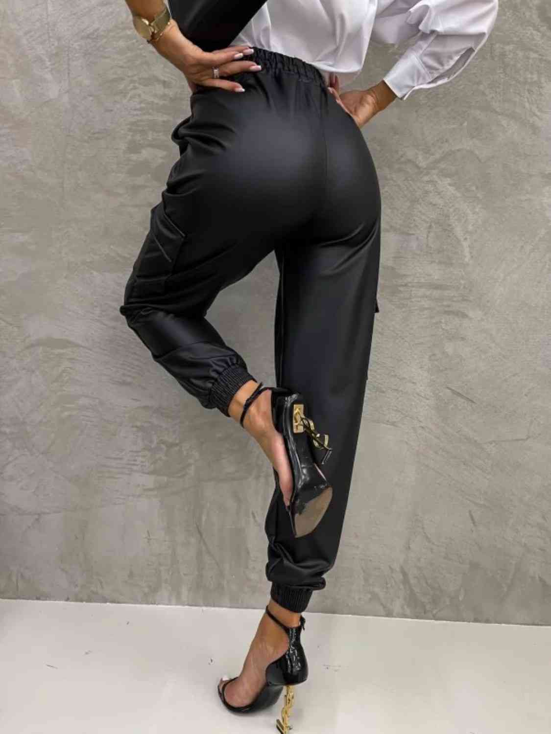 Tied High Waist Pants with Pockets BLUE ZONE PLANET