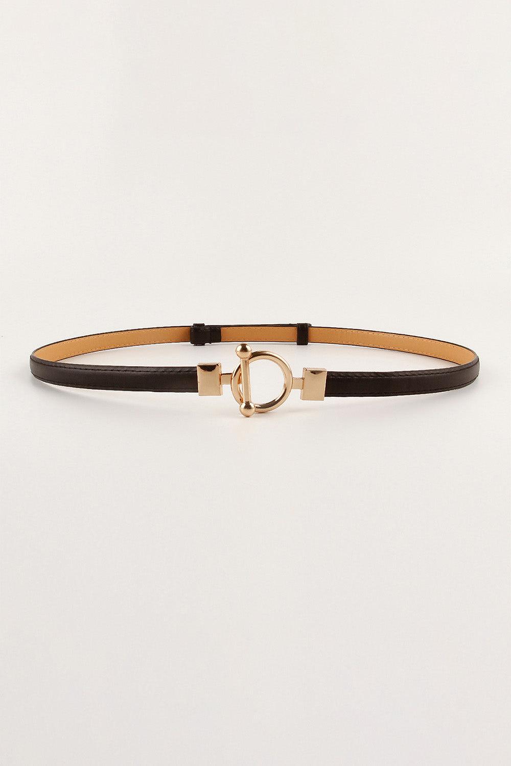 Toggle Buckle Skinny PU Belt BLUE ZONE PLANET