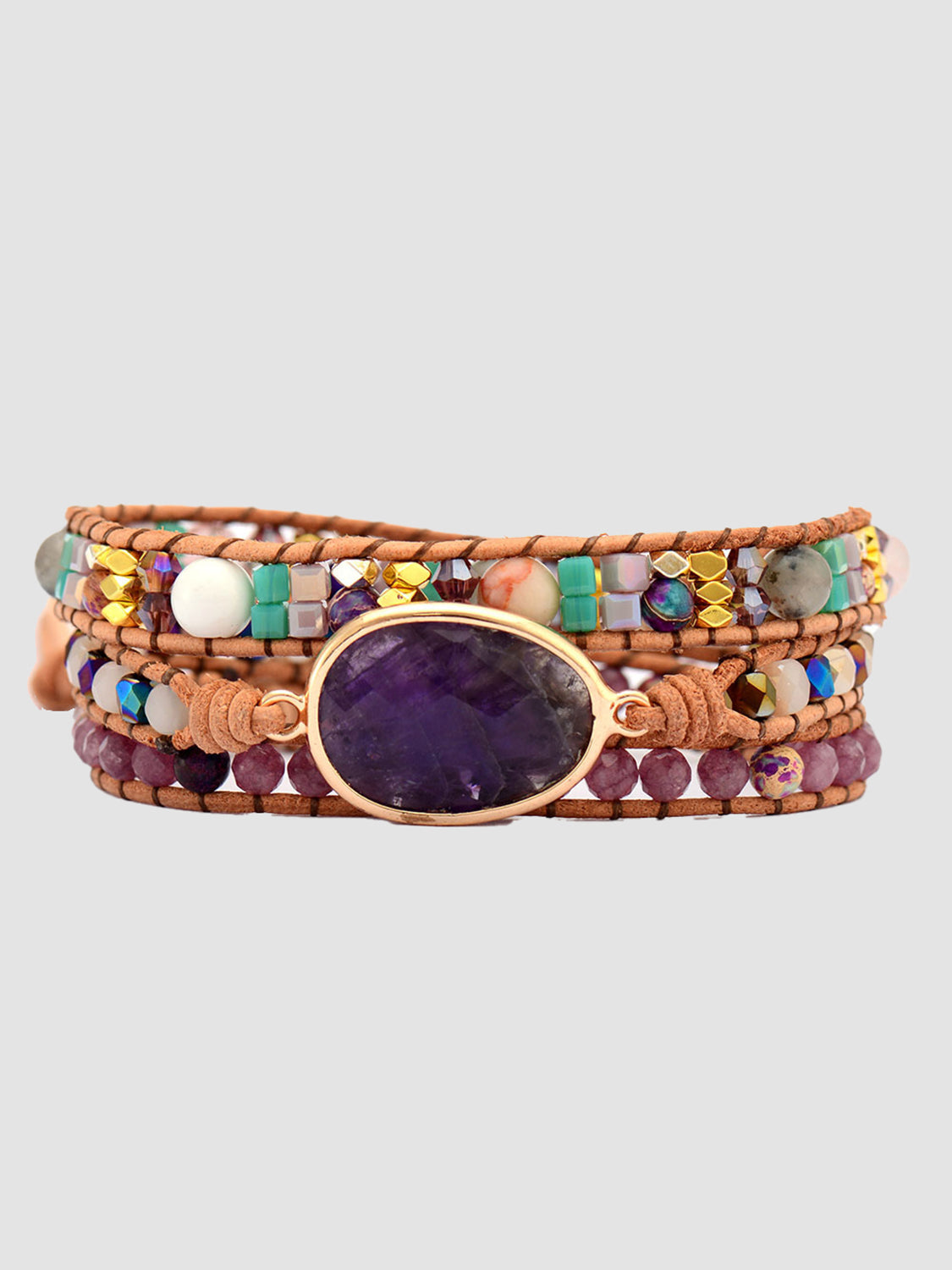 Triple-Layer Amethyst Bracelet BLUE ZONE PLANET