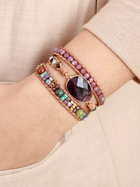 Triple-Layer Amethyst Bracelet BLUE ZONE PLANET