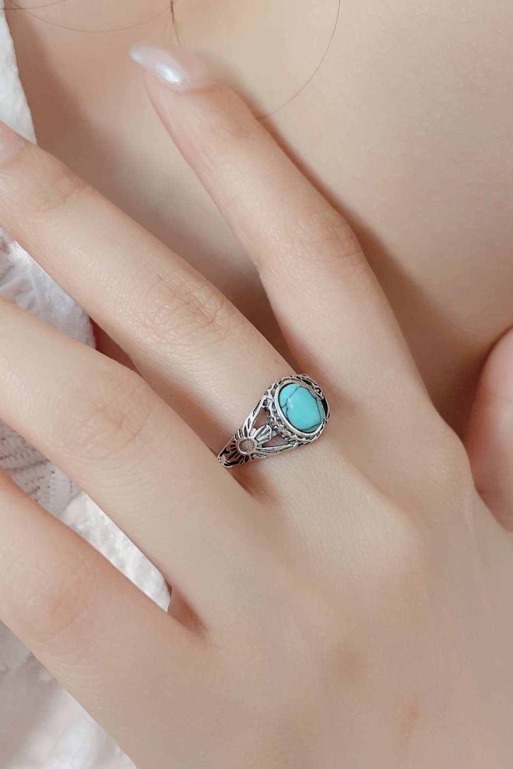 Turquoise 925 Sterling Silver Ring BLUE ZONE PLANET