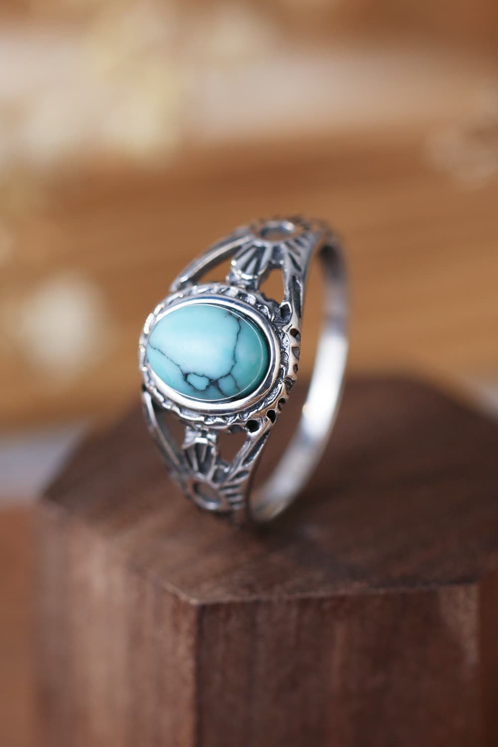 Turquoise 925 Sterling Silver Ring BLUE ZONE PLANET