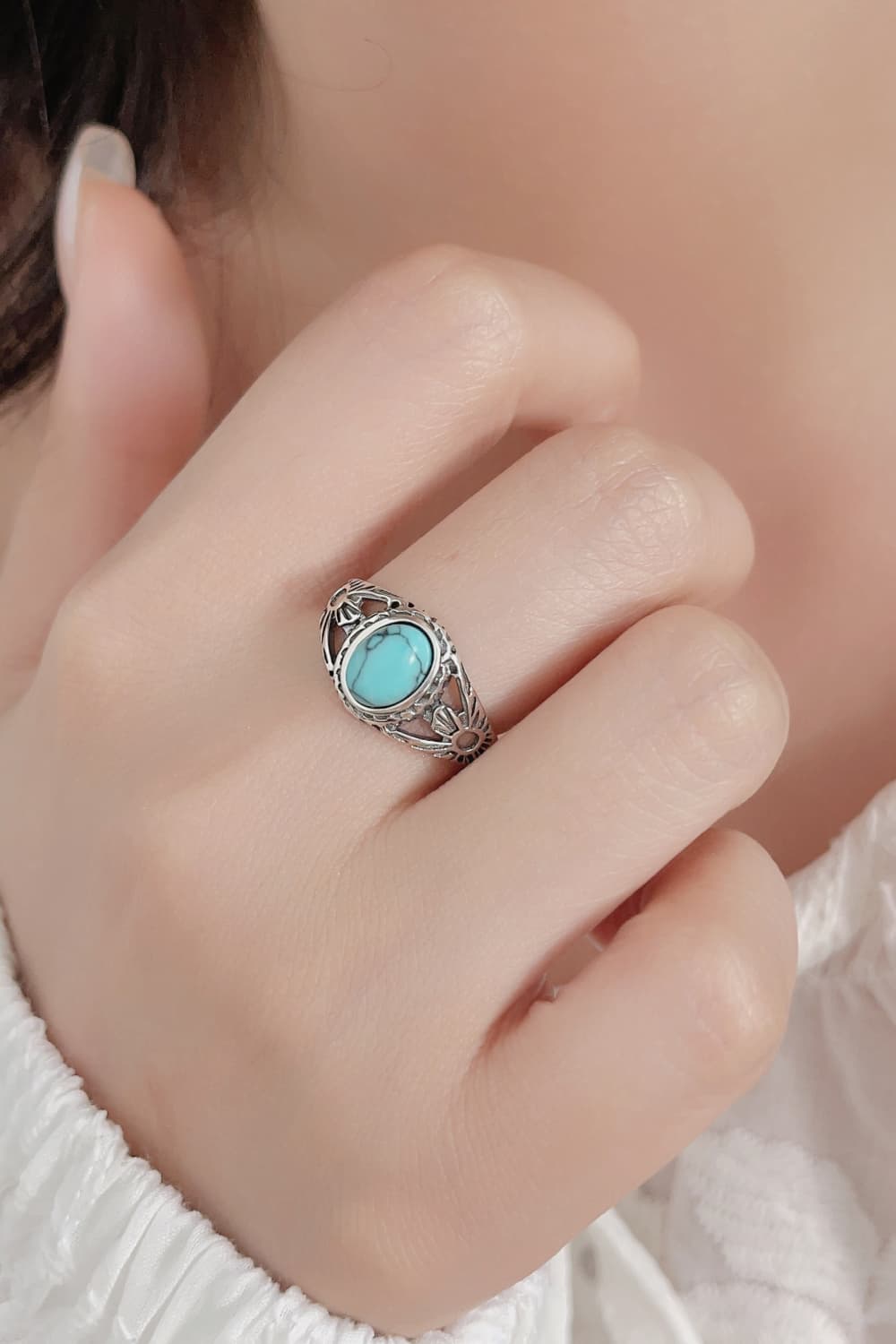 Turquoise 925 Sterling Silver Ring BLUE ZONE PLANET