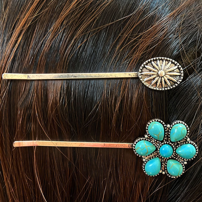 Turquoise Alloy Hairpin BLUE ZONE PLANET