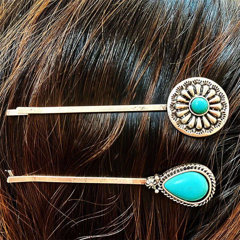 Turquoise Alloy Hairpin BLUE ZONE PLANET