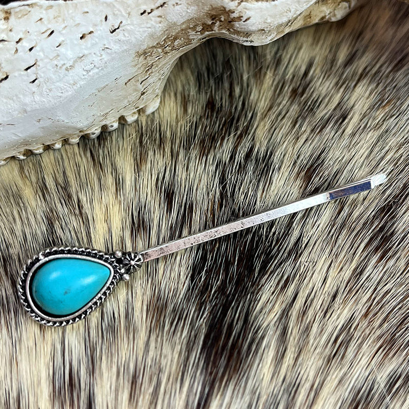 Turquoise Alloy Hairpin BLUE ZONE PLANET