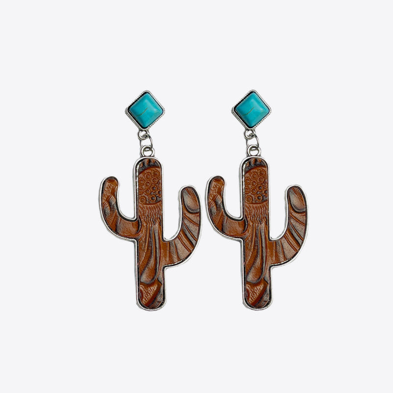 Turquoise Cactus Earrings BLUE ZONE PLANET