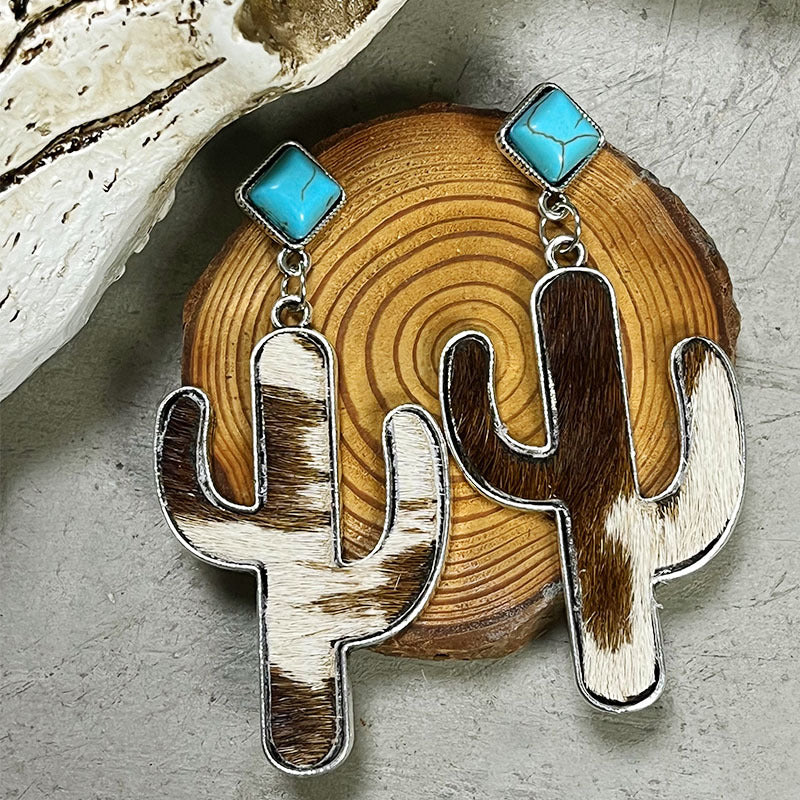 Turquoise Cactus Earrings BLUE ZONE PLANET