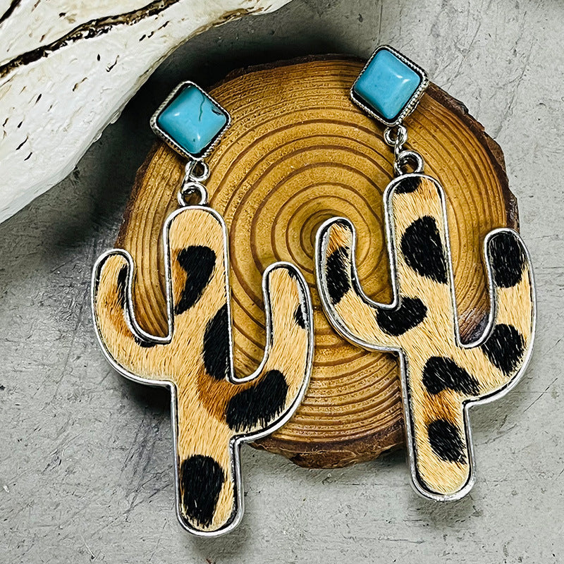 Turquoise Cactus Earrings BLUE ZONE PLANET