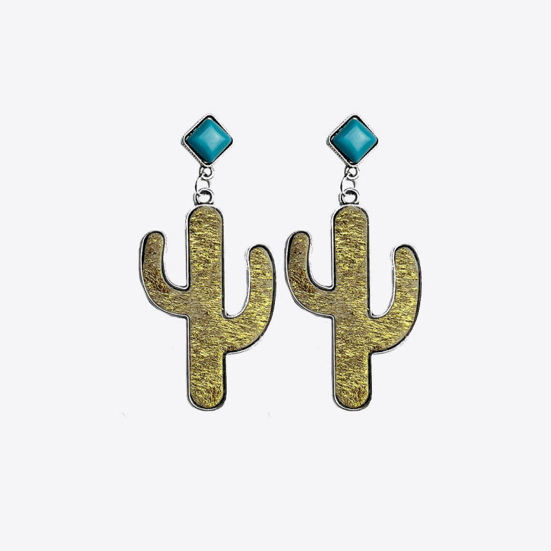 Turquoise Cactus Earrings BLUE ZONE PLANET