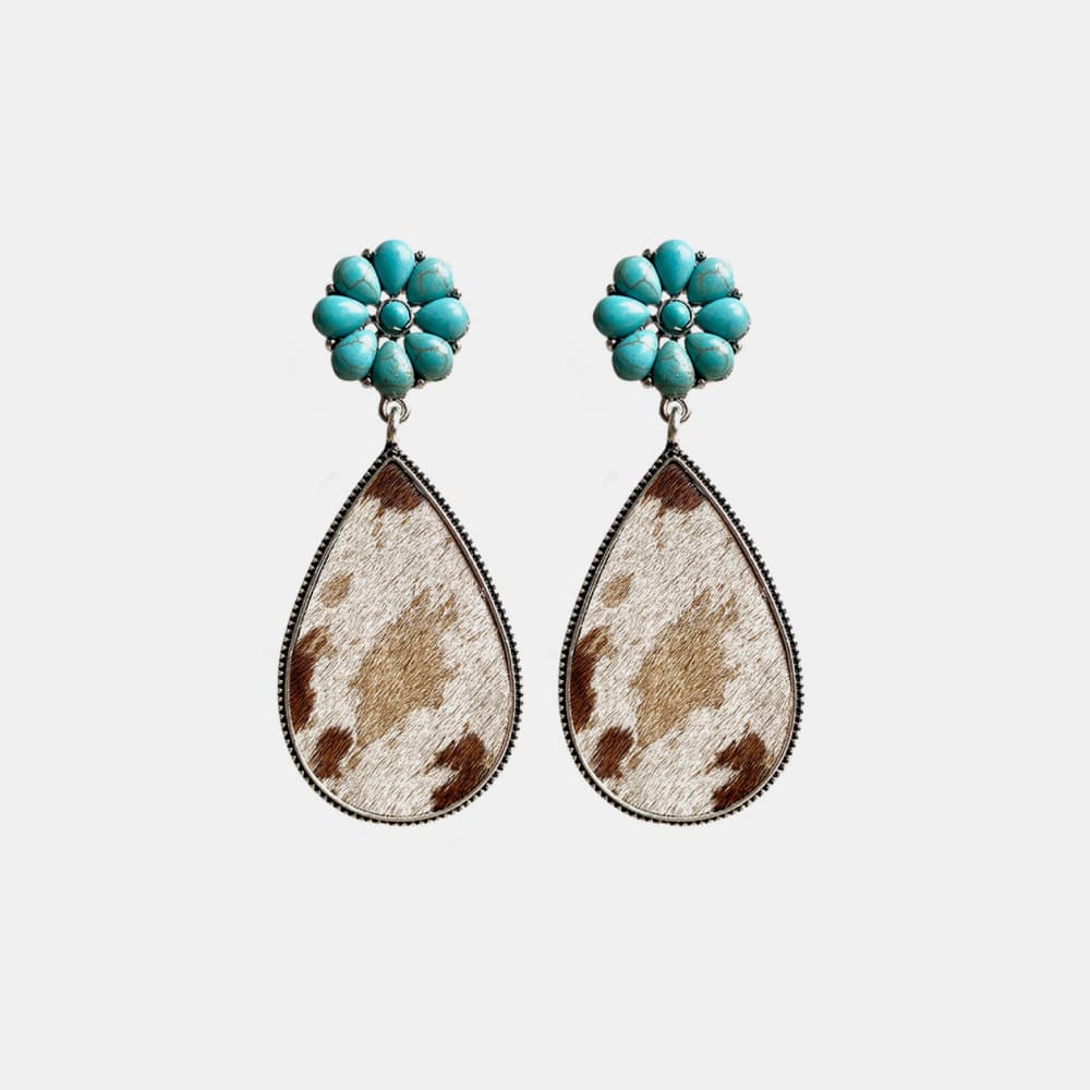 Turquoise Flower Teardrop Earrings BLUE ZONE PLANET