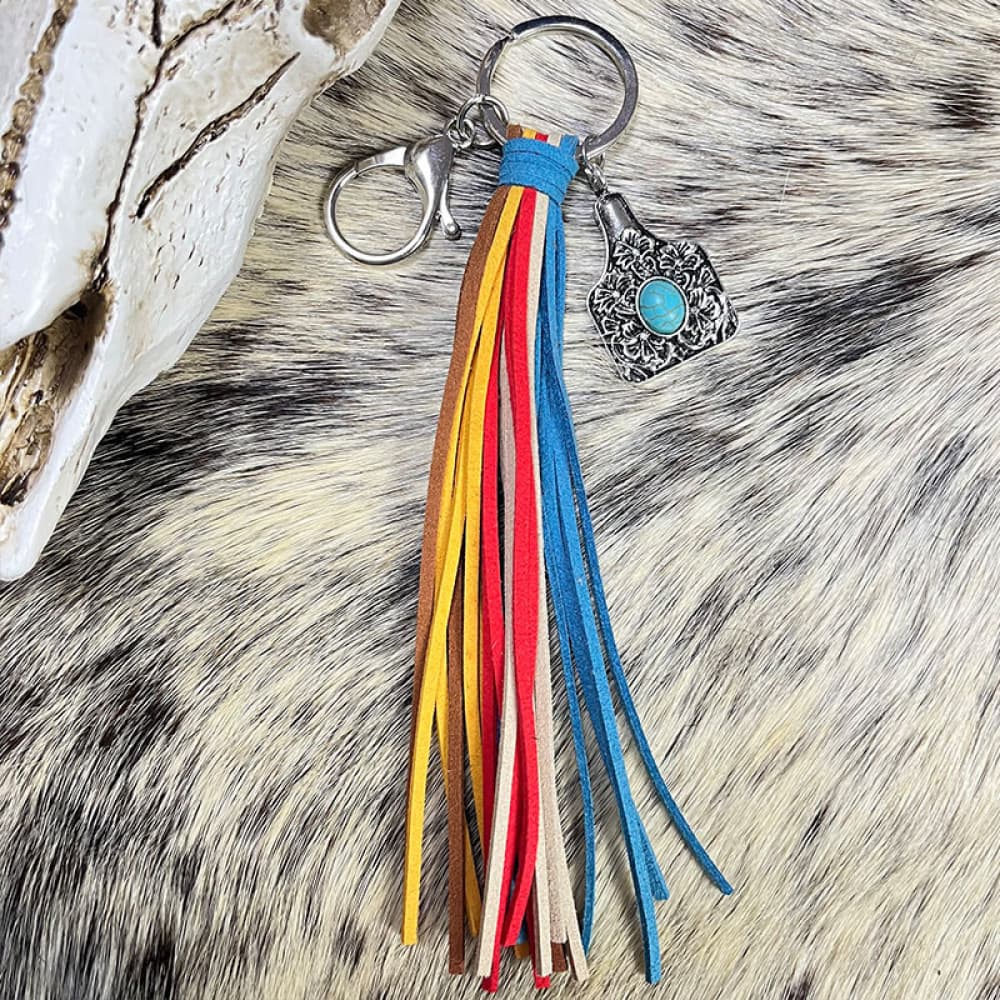 Turquoise Keychain with Tassel BLUE ZONE PLANET