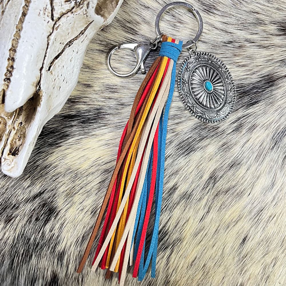 Turquoise Keychain with Tassel BLUE ZONE PLANET