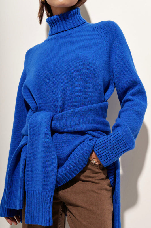 Turtle Neck Raglan Sleeve Sweater BLUE ZONE PLANET