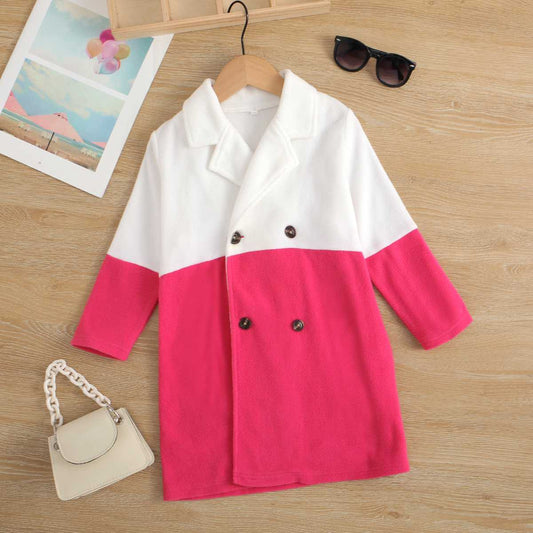 Two-Tone Double-Breasted Jacket-TOPS / DRESSES-[Adult]-[Female]-Strawberry-3T-2022 Online Blue Zone Planet