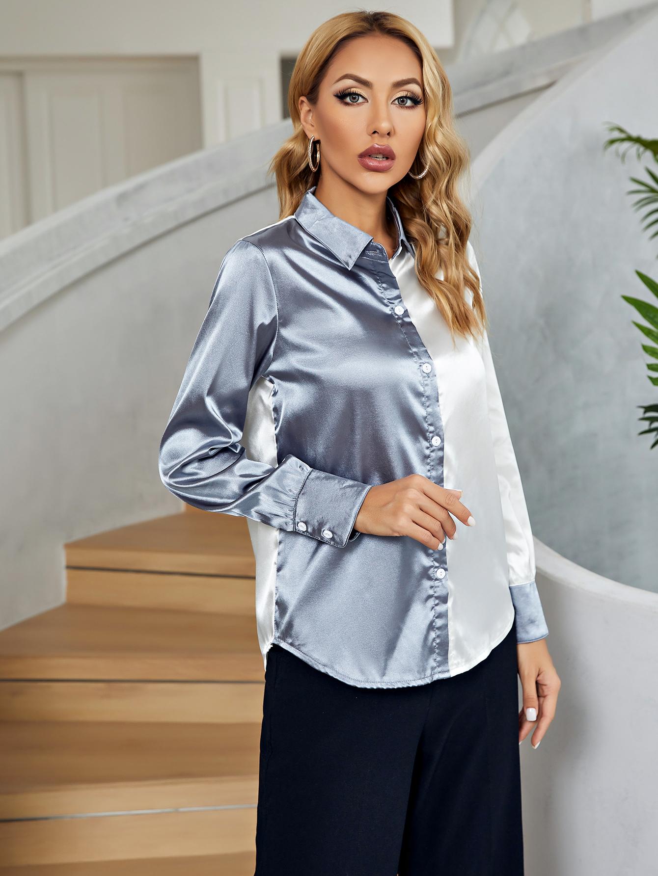 two tone dress shirt Two-Tone | N504 If there is one thing that you can say about the stylish dress shirt and tie sets that you find at Suit Secret is that they are never boring Men Two Tone Button Up