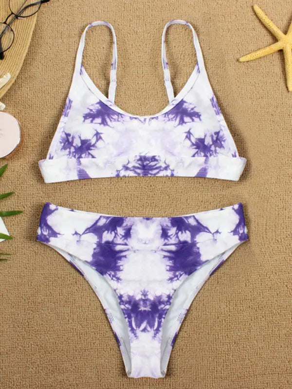 Two-piece swimsuit tie-dye gradient push-up bikini BLUE ZONE PLANET