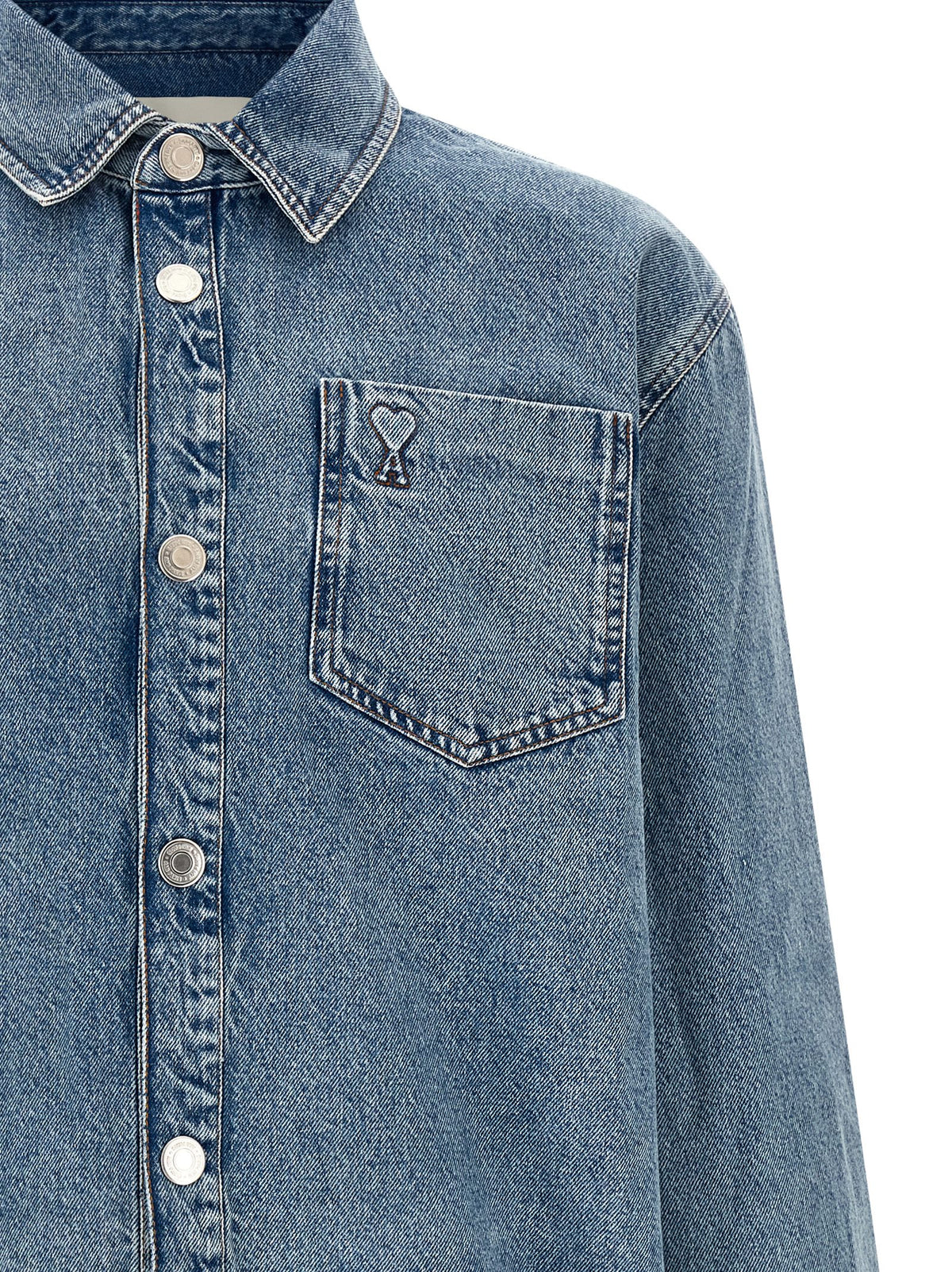 Ami Paris Ami De Coeur Overshirt-Shirts-[Adult]-[Female]-2022 Online Blue Zone Planet