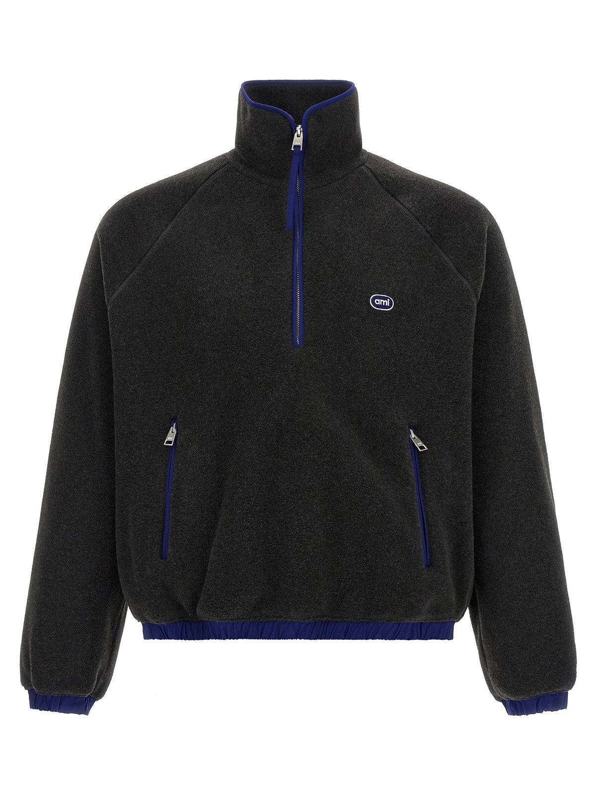 Ami Paris Carbon Grey Vareuse Sweatshirt-Topwear-[Adult]-[Female]-XL-Gray-2022 Online Blue Zone Planet