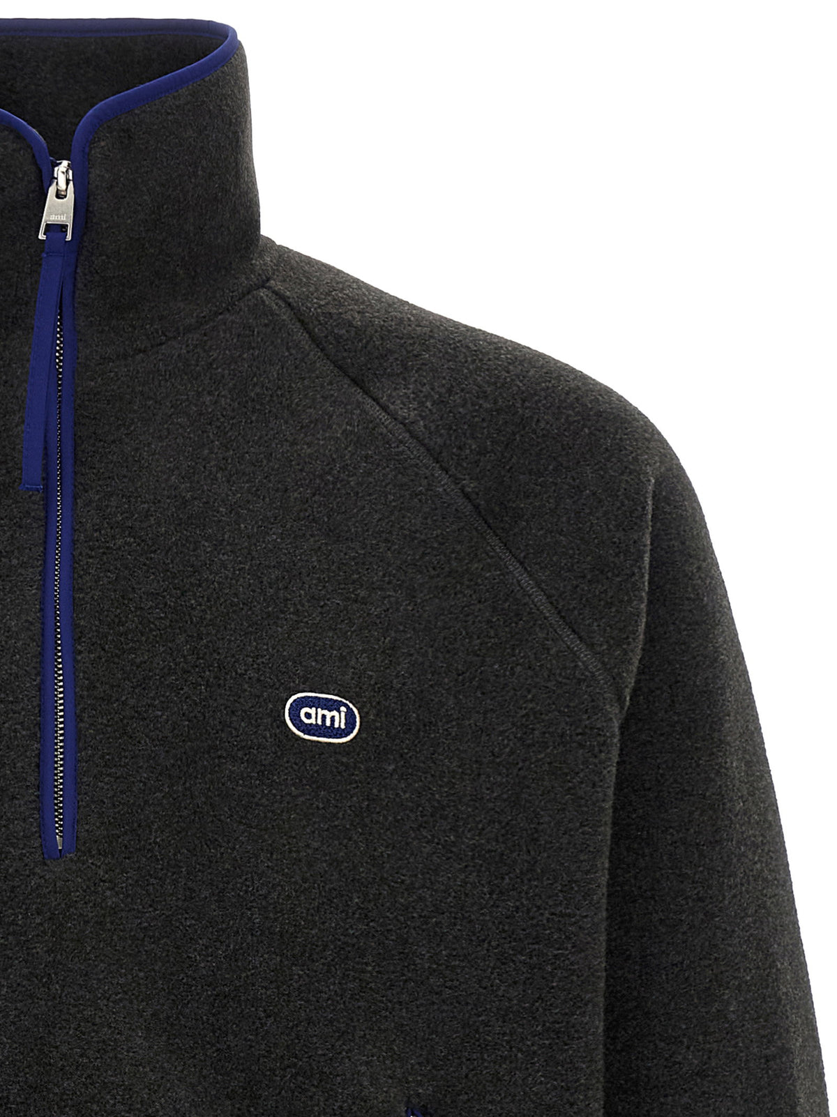 Ami Paris Carbon Grey Vareuse Sweatshirt-Topwear-[Adult]-[Female]-2022 Online Blue Zone Planet