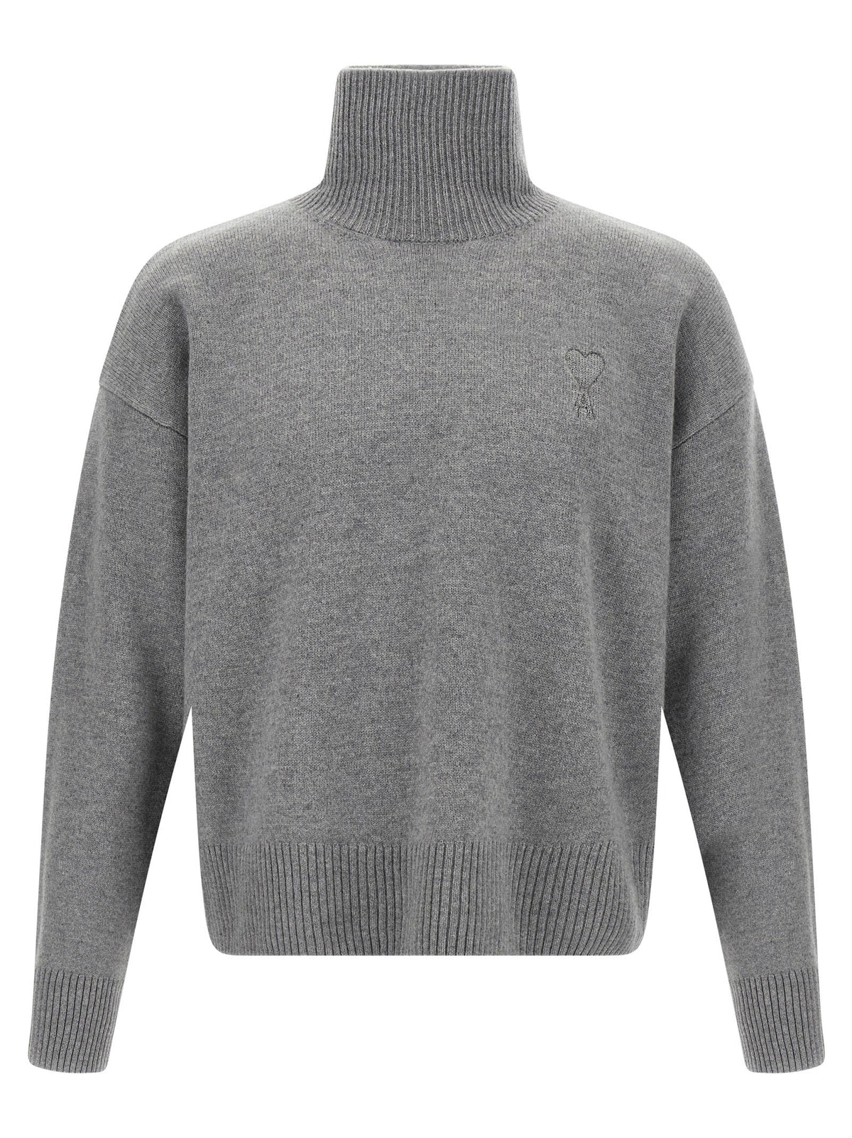 Ami Paris Puff Logo Sweater-TOPS / DRESSES-[Adult]-[Female]-XL-Gray-2022 Online Blue Zone Planet