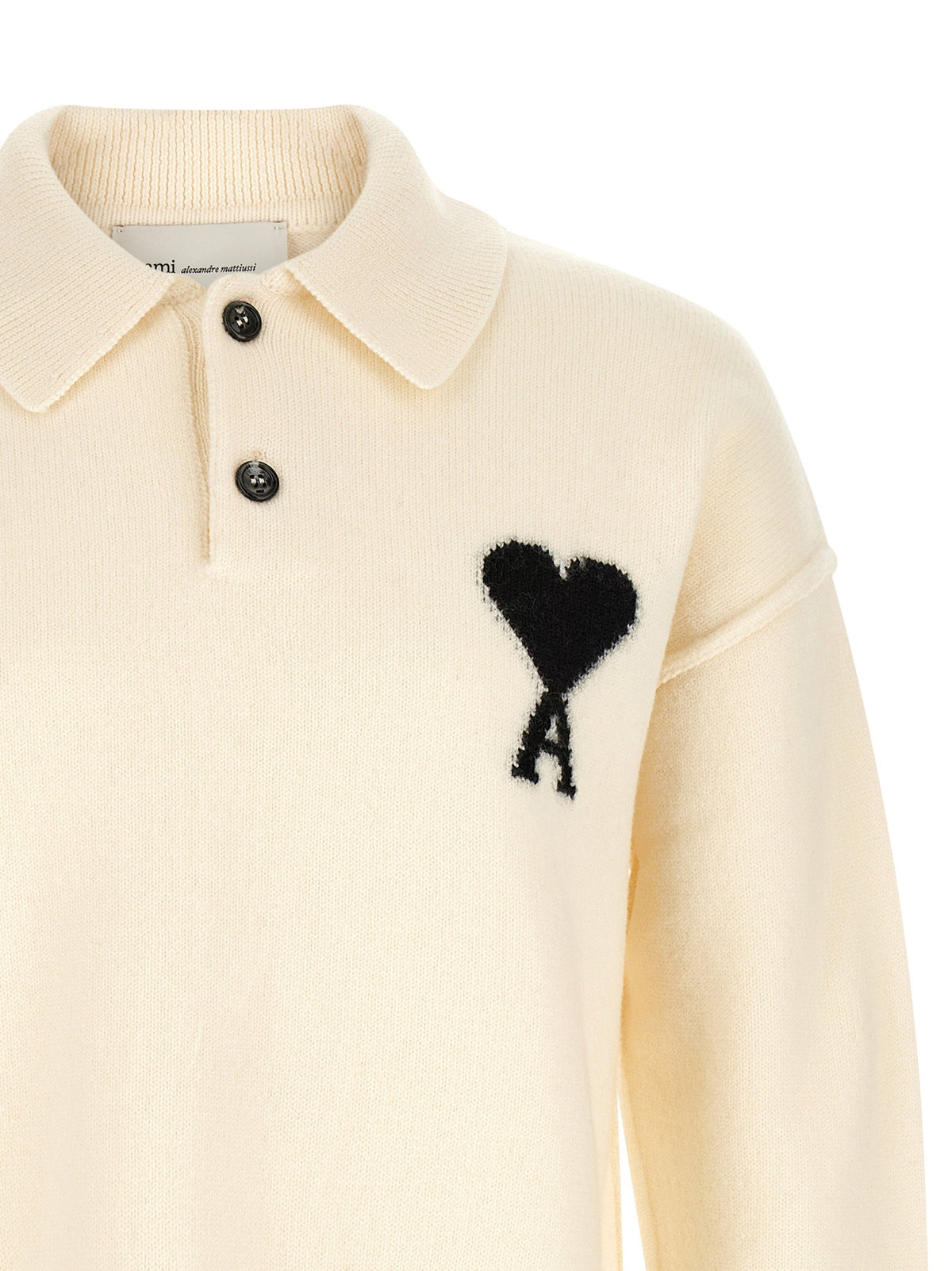 Ami Paris Ami De Coeur Polo Shirt-Shirts-[Adult]-[Female]-2022 Online Blue Zone Planet