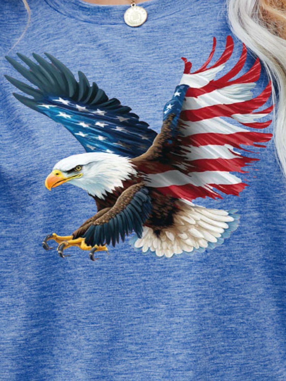 US Flag Eagle Graphic Tee BLUE ZONE PLANET