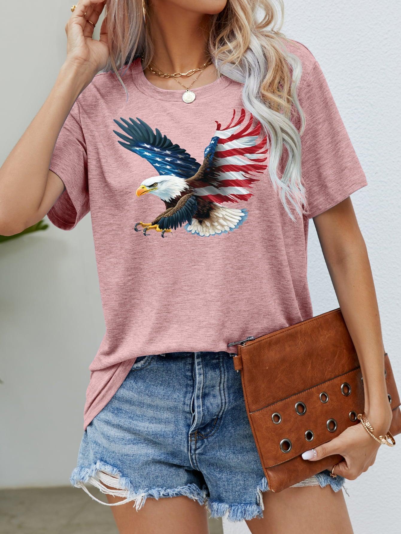 US Flag Eagle Graphic Tee BLUE ZONE PLANET