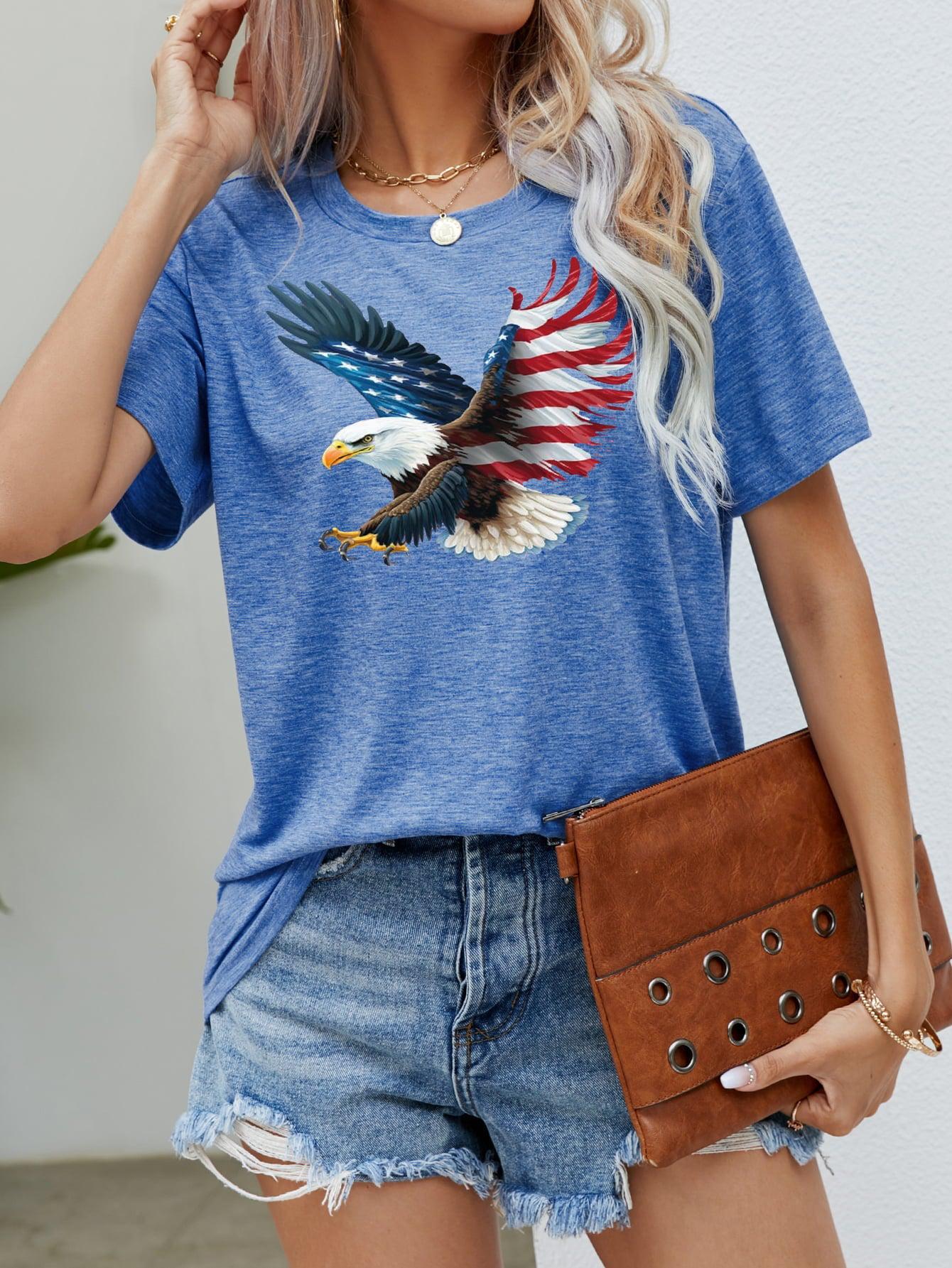 US Flag Eagle Graphic Tee BLUE ZONE PLANET