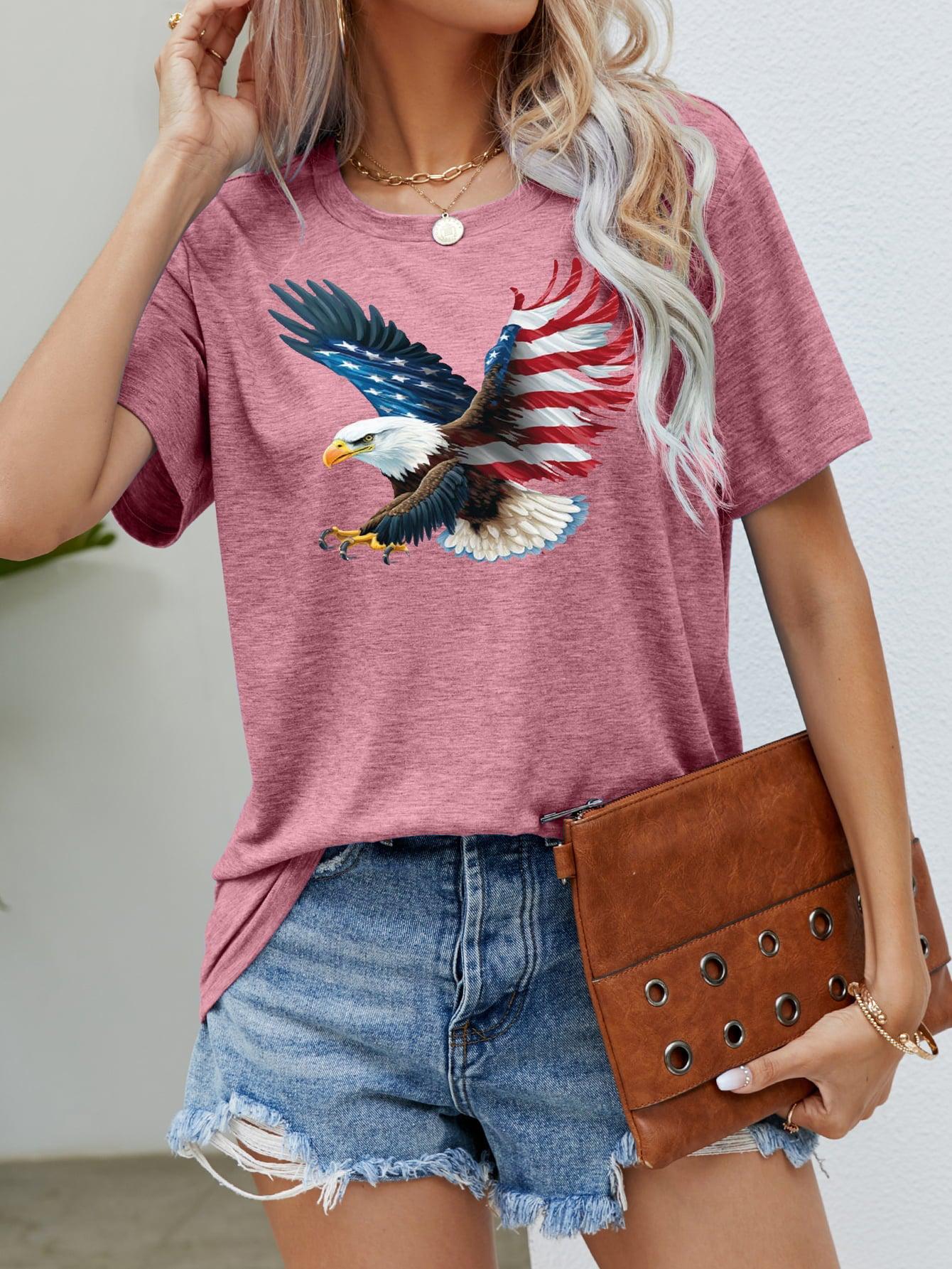 US Flag Eagle Graphic Tee BLUE ZONE PLANET