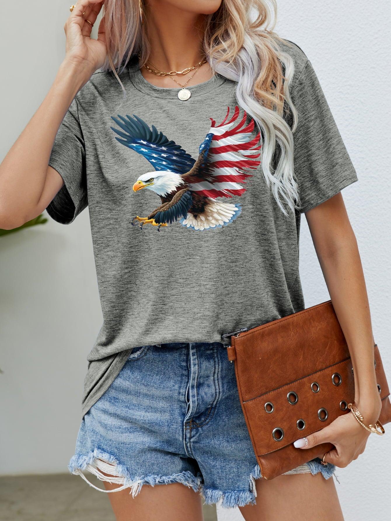 US Flag Eagle Graphic Tee BLUE ZONE PLANET