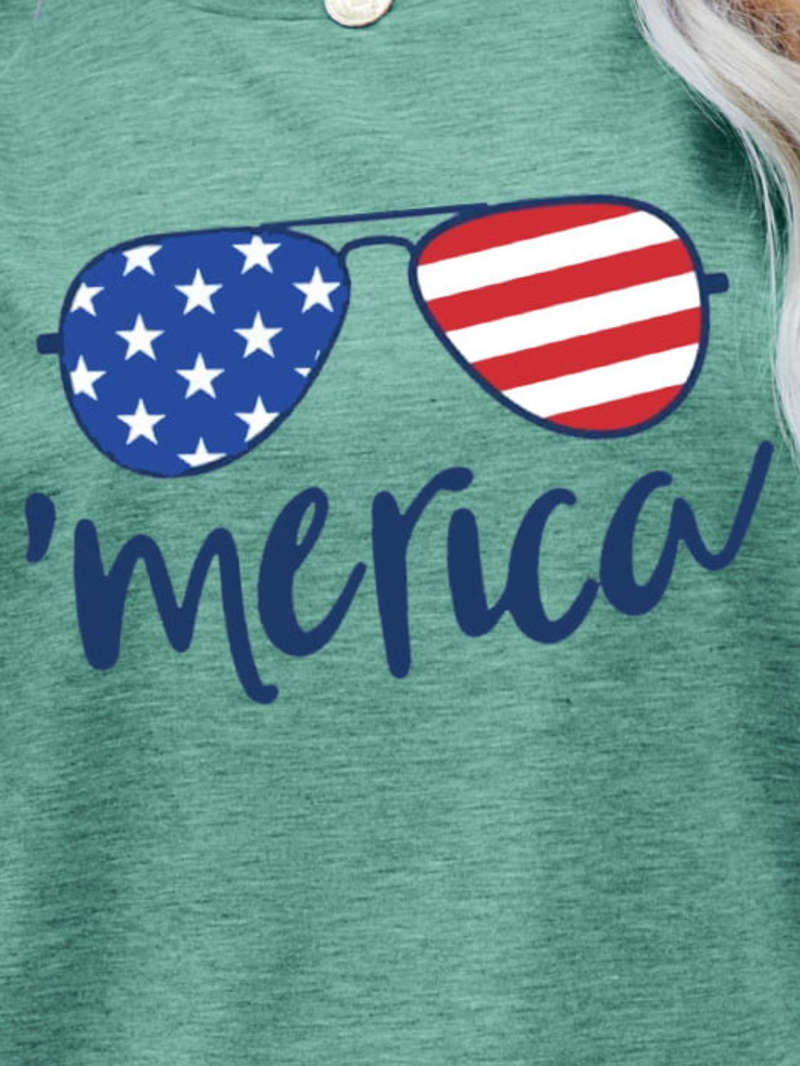 US Flag Glasses Graphic Tee BLUE ZONE PLANET