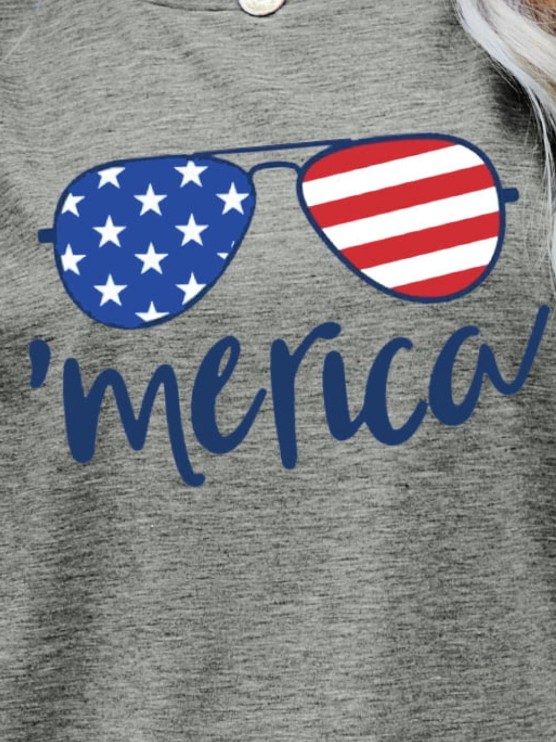 US Flag Glasses Graphic Tee BLUE ZONE PLANET