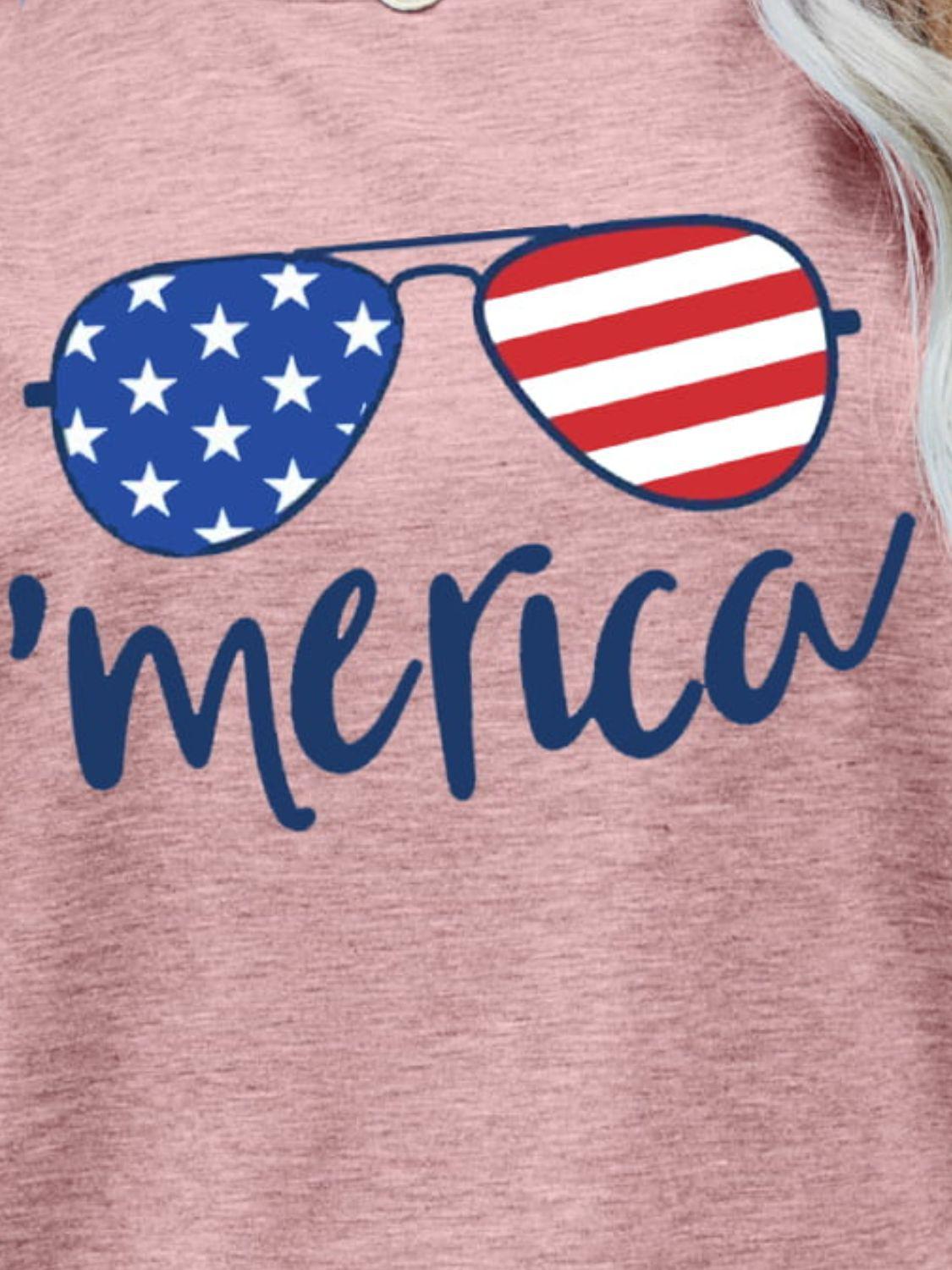 US Flag Glasses Graphic Tee BLUE ZONE PLANET