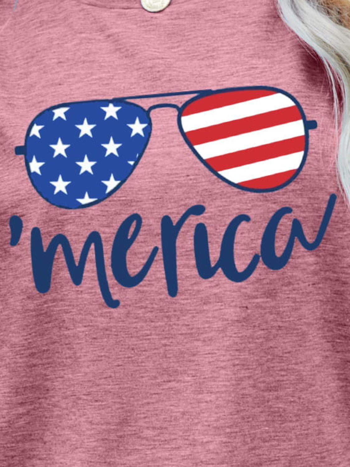 US Flag Glasses Graphic Tee BLUE ZONE PLANET