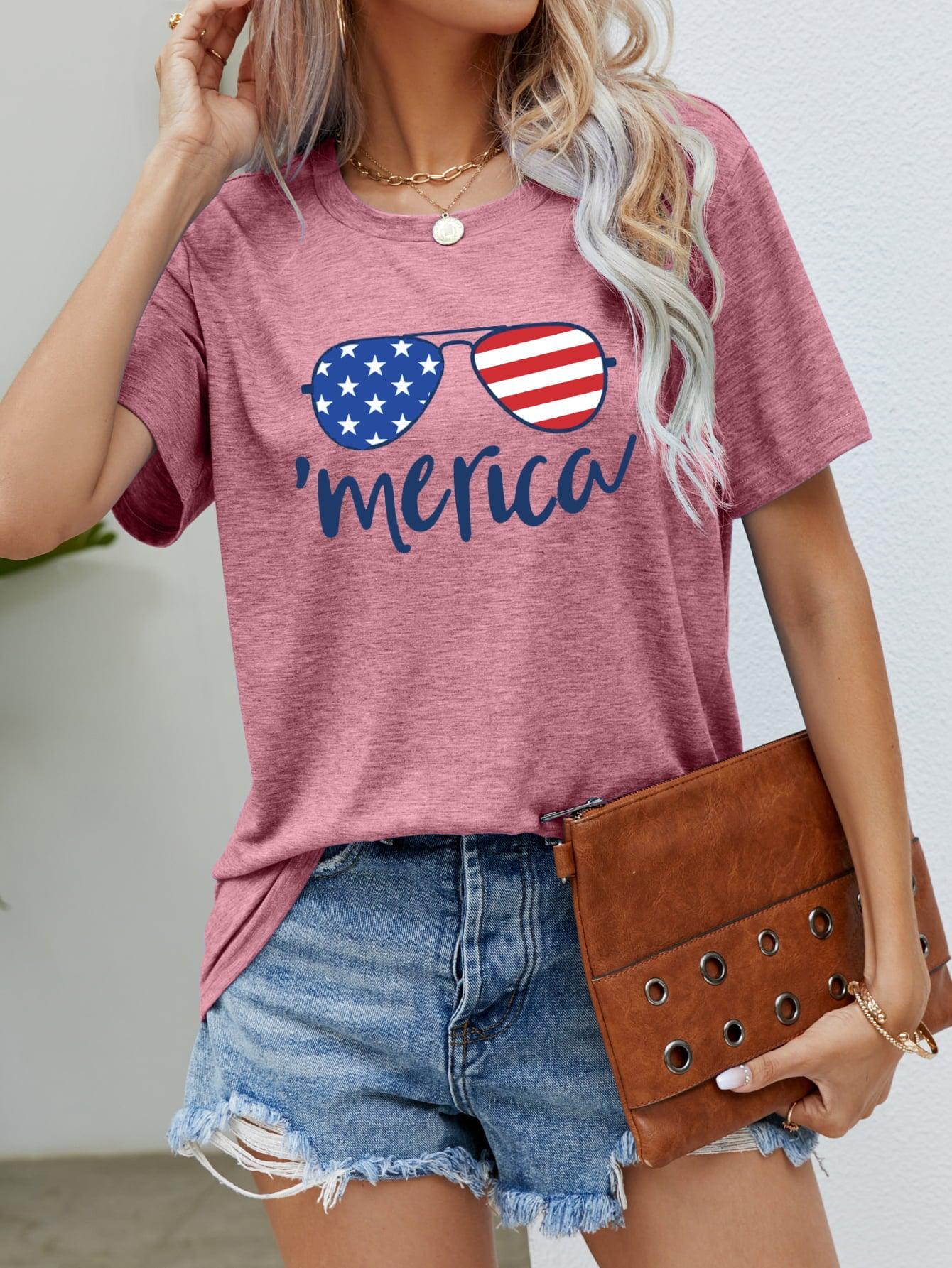 US Flag Glasses Graphic Tee BLUE ZONE PLANET