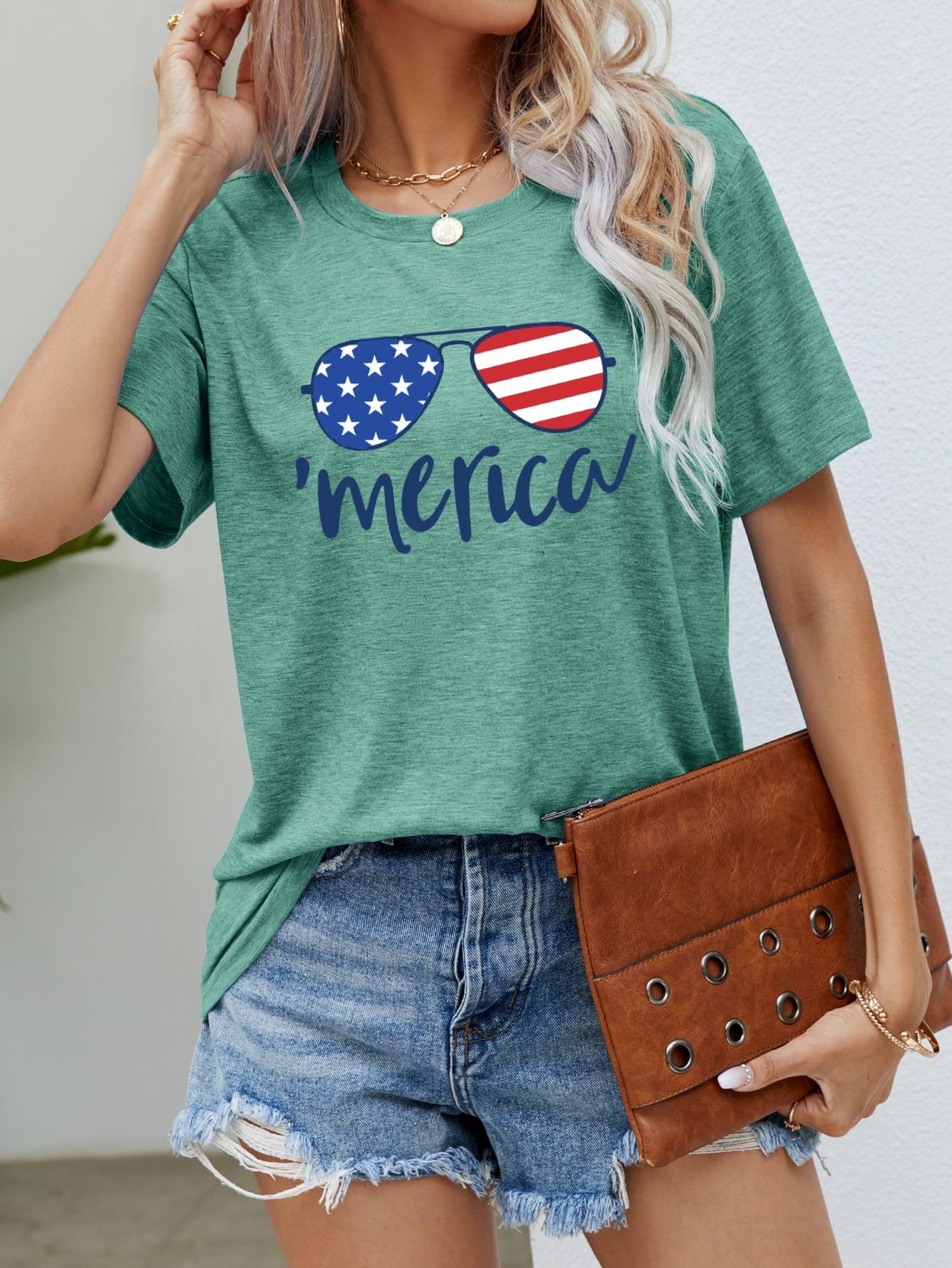 US Flag Glasses Graphic Tee BLUE ZONE PLANET