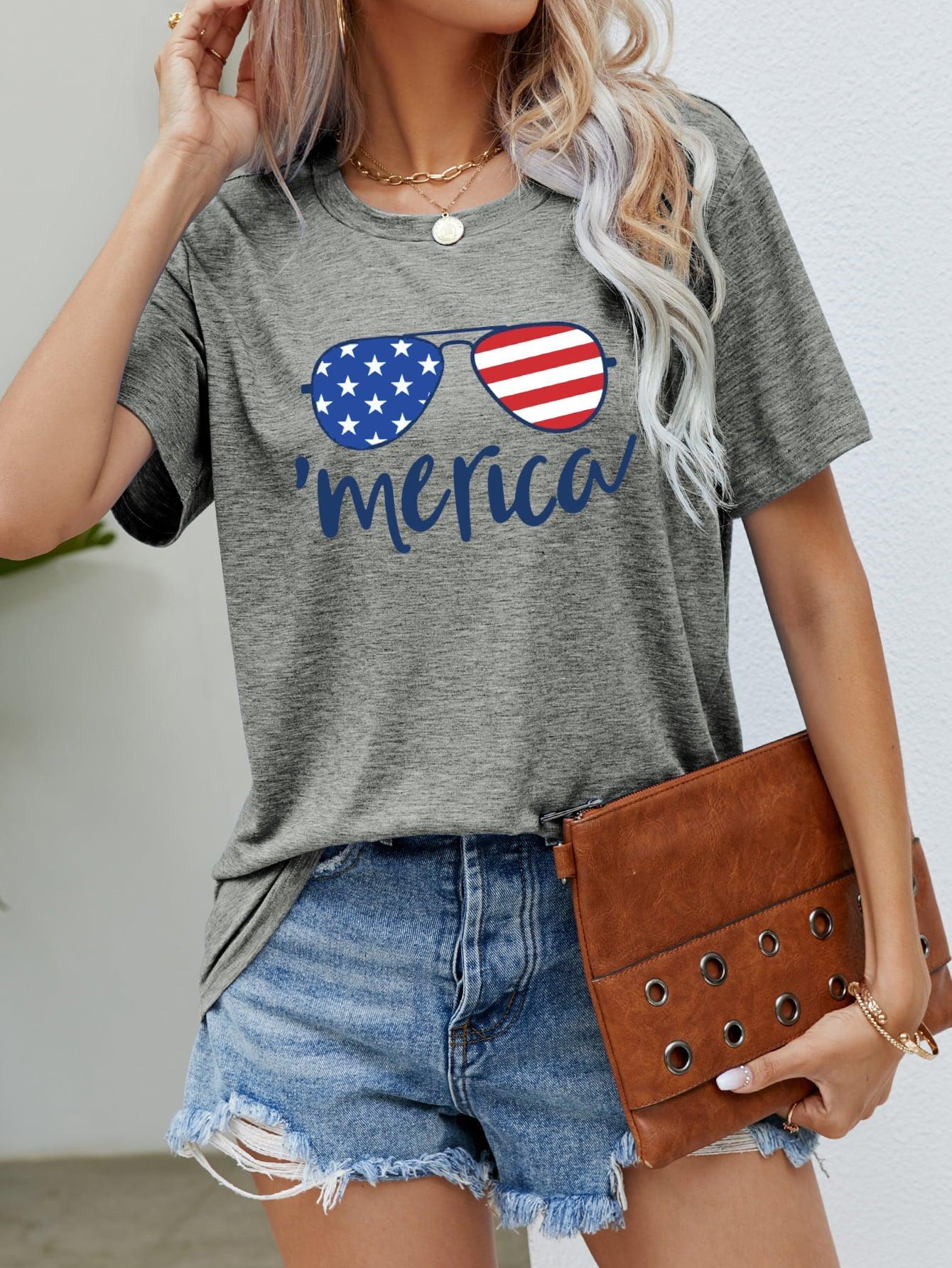 US Flag Glasses Graphic Tee BLUE ZONE PLANET