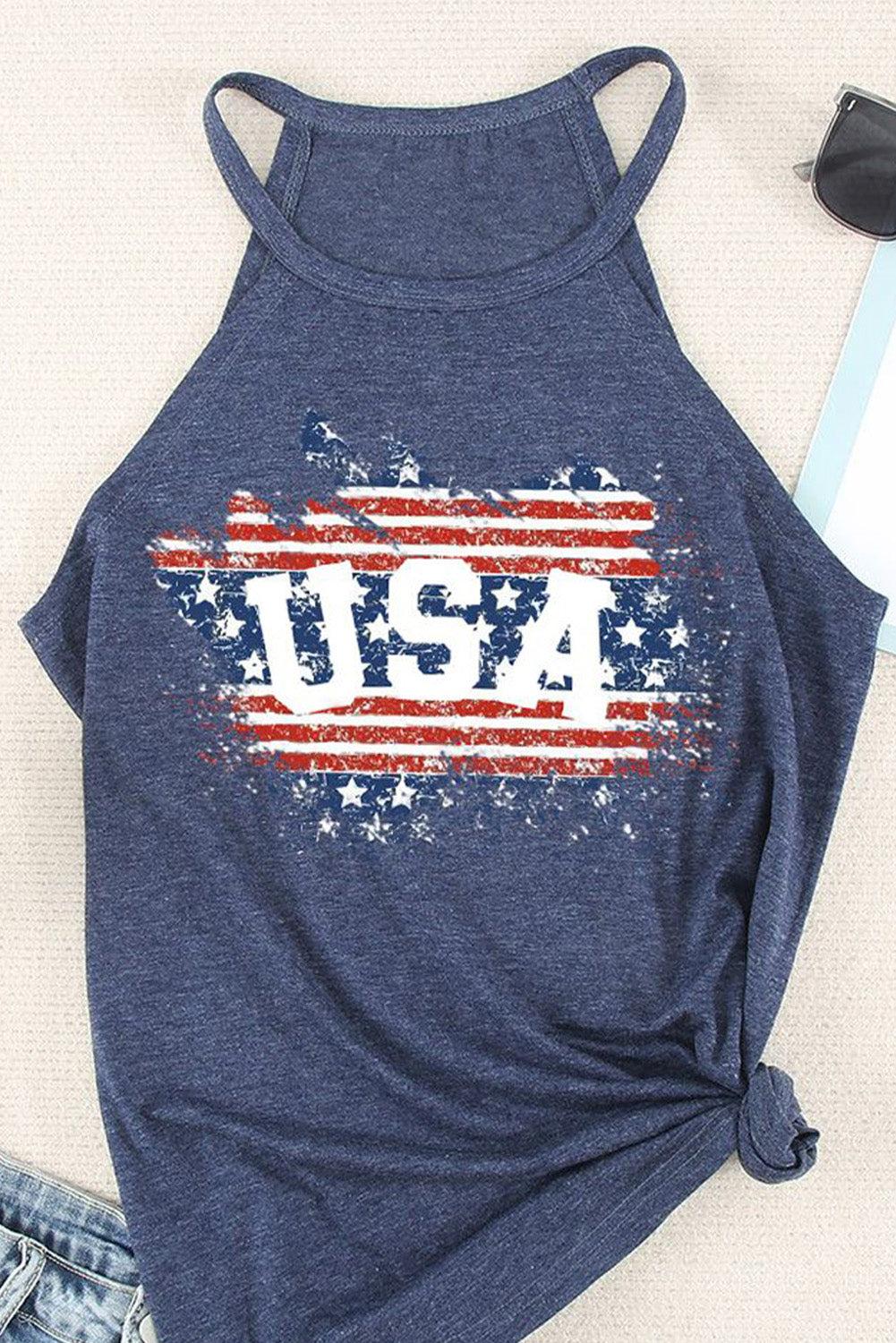 US Flag Graphic Tank BLUE ZONE PLANET