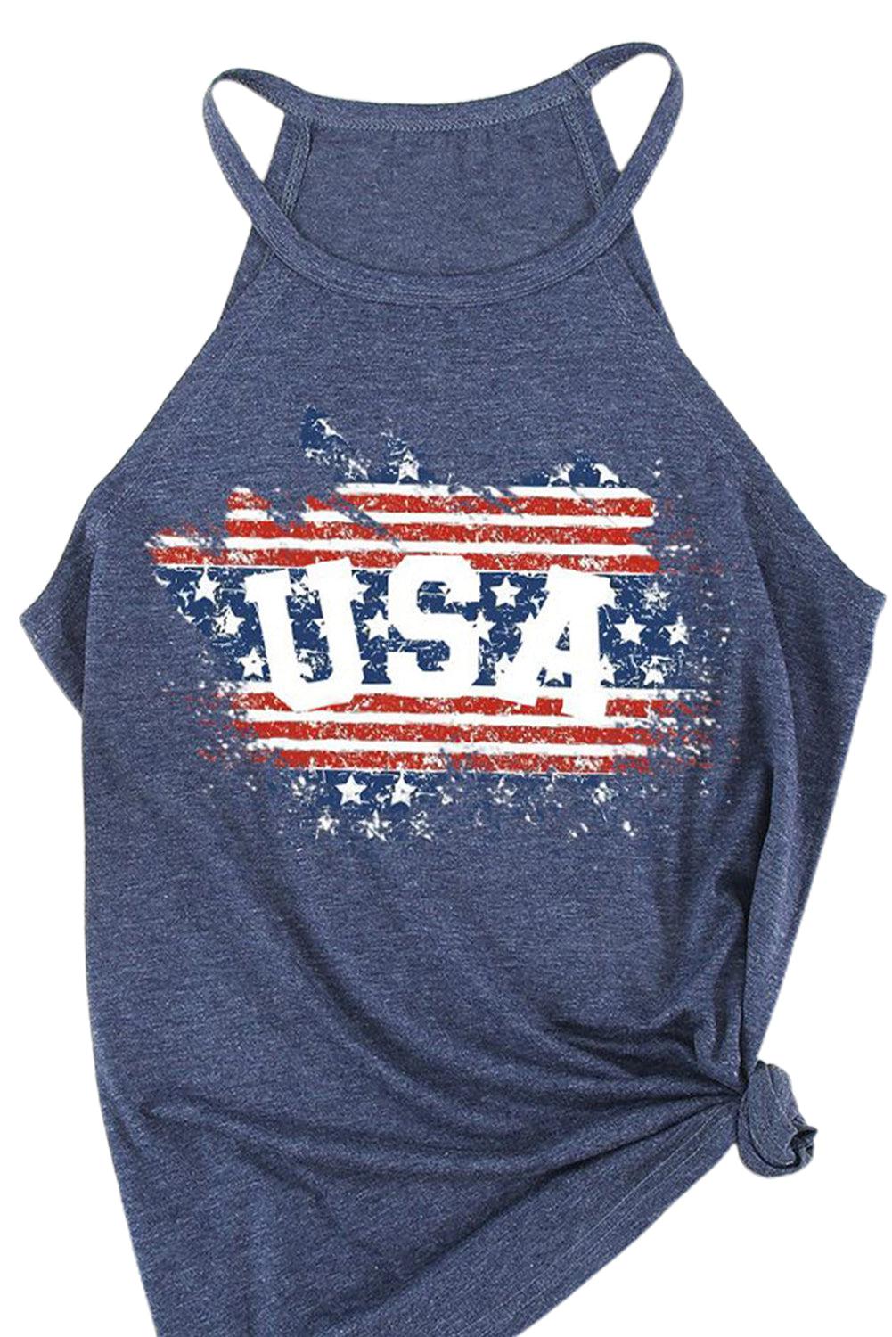 US Flag Graphic Tank BLUE ZONE PLANET