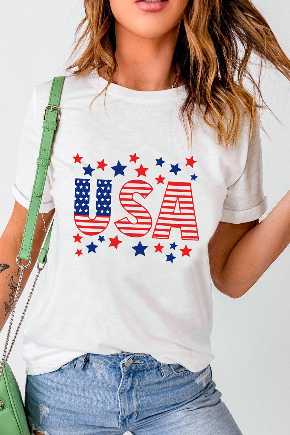 USA Star and Stripe Graphic Tee BLUE ZONE PLANET