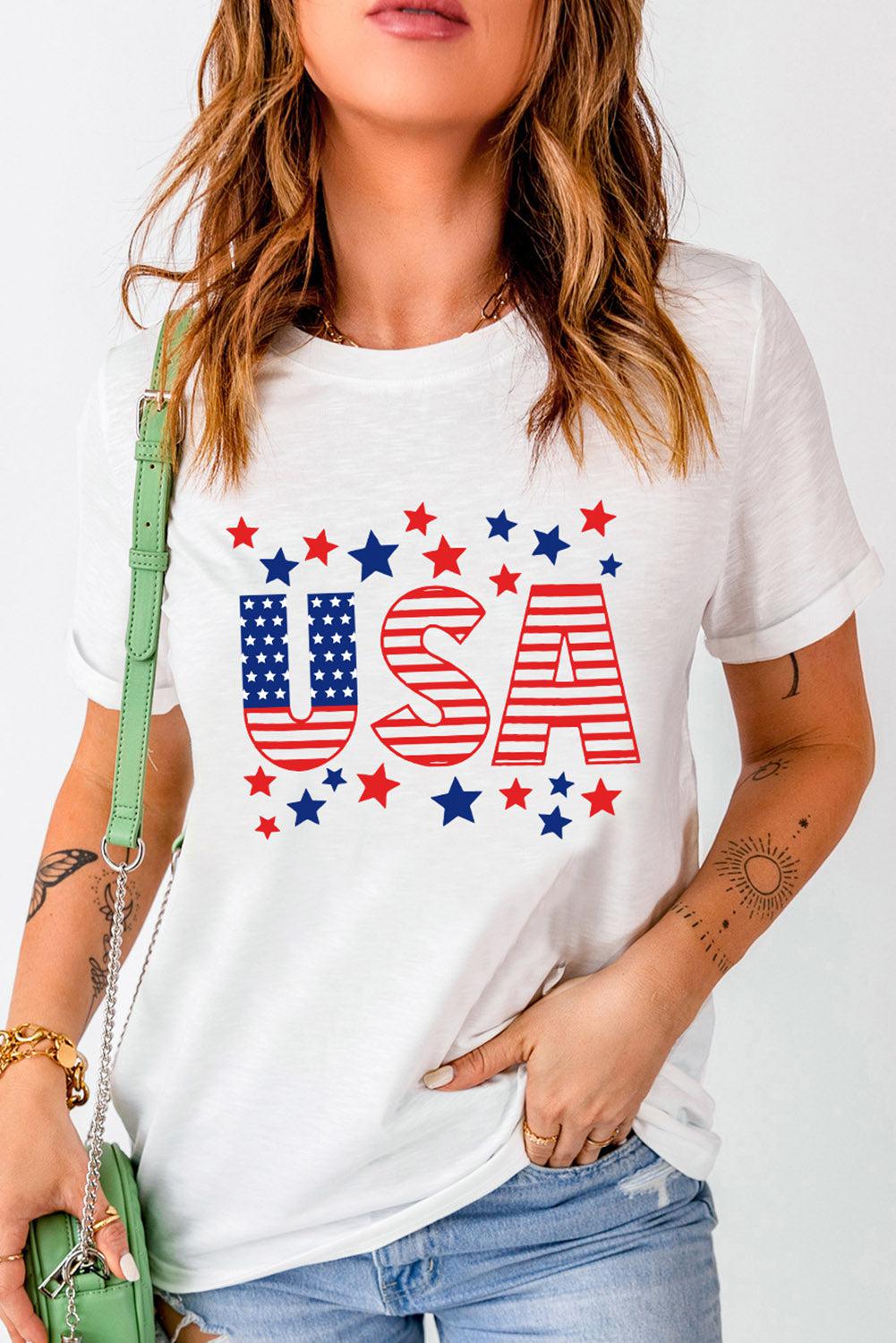 USA Star and Stripe Graphic Tee BLUE ZONE PLANET