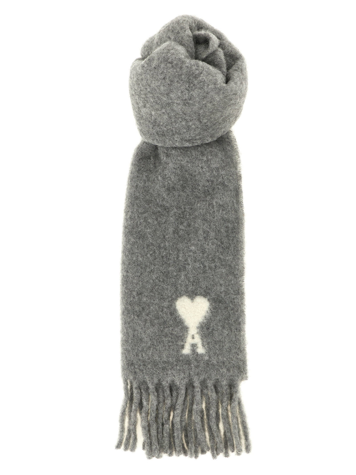 Ami Paris Adc Logo Scarf And Fringes-Scarves Hats & Gloves-[Adult]-[Female]-2022 Online Blue Zone Planet