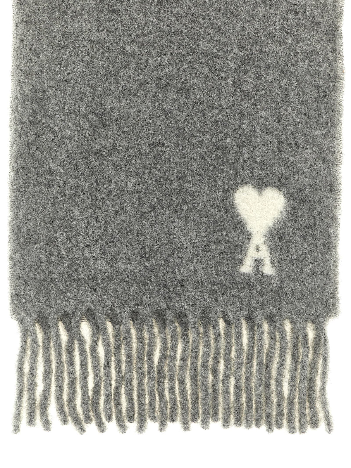 Ami Paris Adc Logo Scarf And Fringes-Scarves Hats & Gloves-[Adult]-[Female]-2022 Online Blue Zone Planet