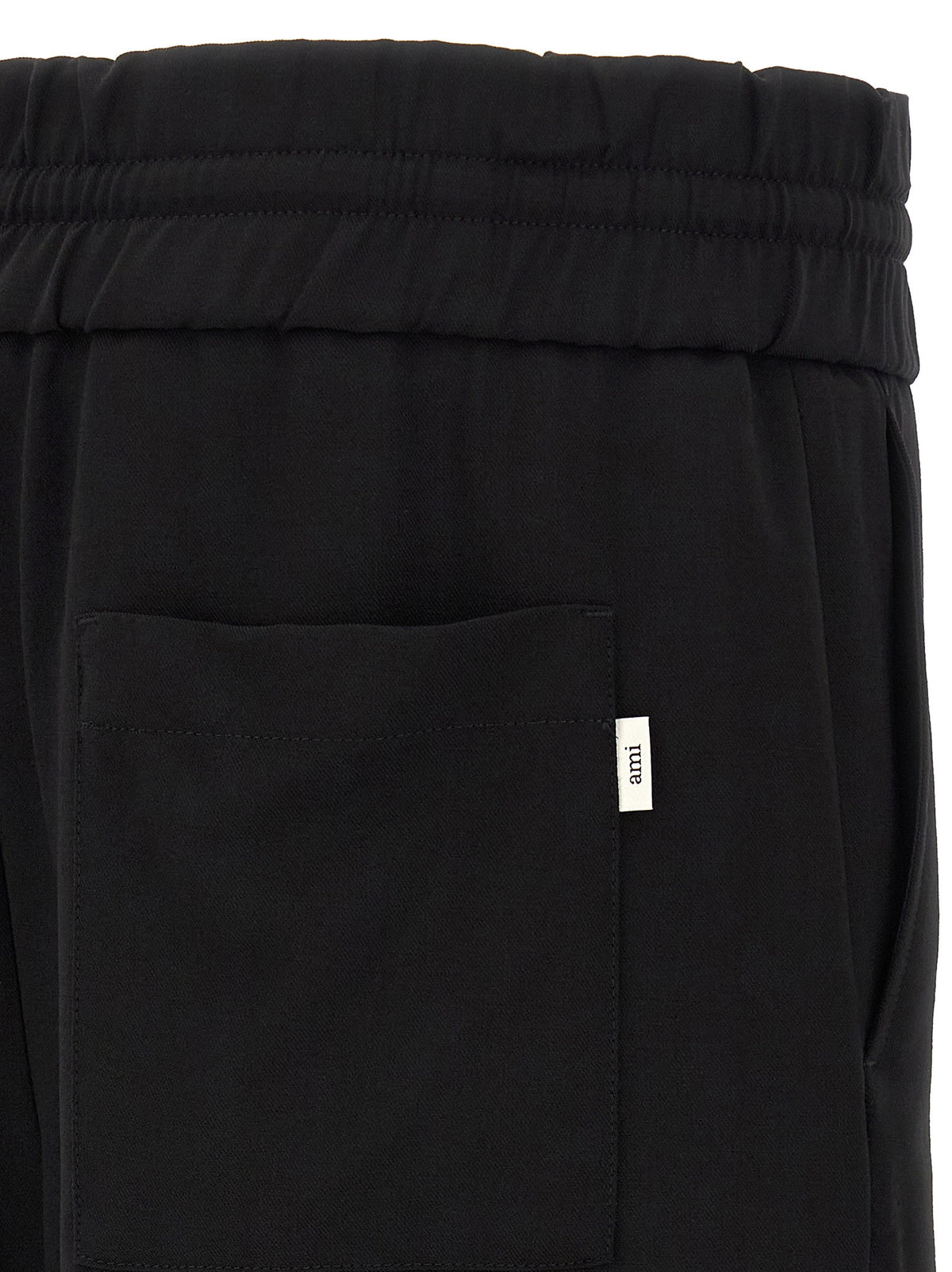 Ami Paris Wool Serge Pants-Trousers-[Adult]-[Female]-2022 Online Blue Zone Planet