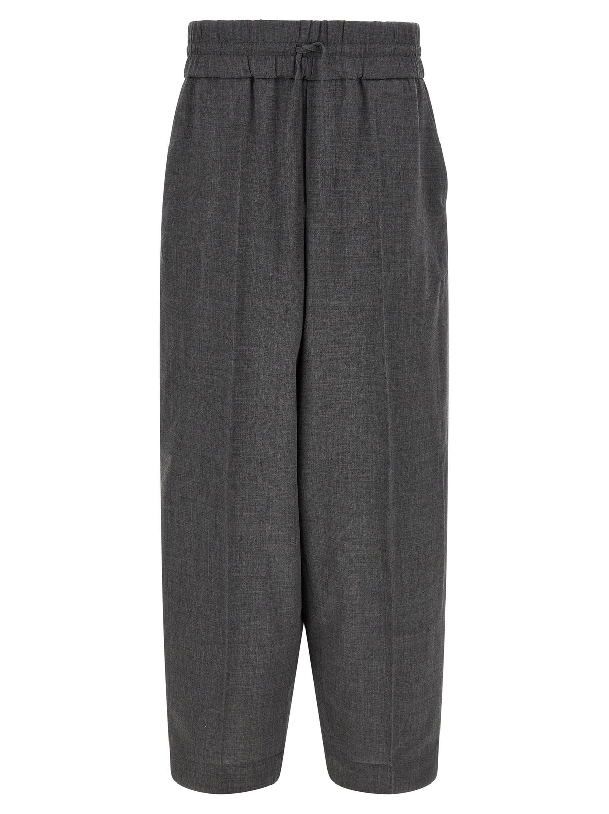 Ami Paris Mélange Wool Pants-Trousers-[Adult]-[Female]-S-Gray-2022 Online Blue Zone Planet