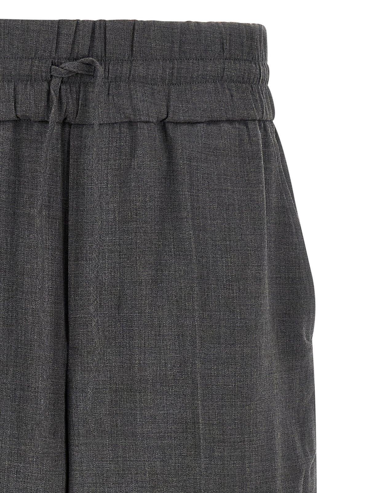Ami Paris Mélange Wool Pants-Trousers-[Adult]-[Female]-2022 Online Blue Zone Planet