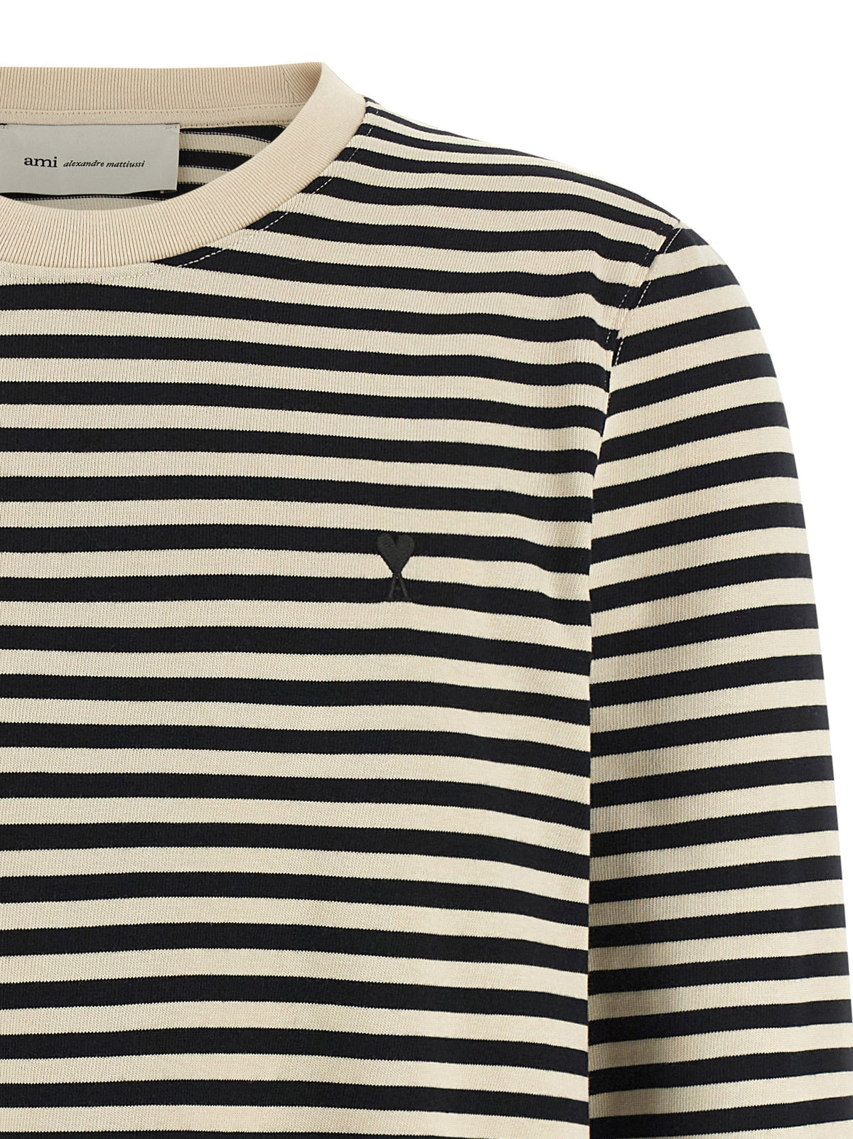 Ami Paris Ami De Coeur Marinière T-shirt-Topwear-[Adult]-[Female]-2022 Online Blue Zone Planet