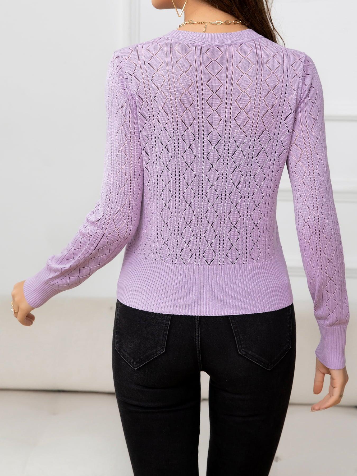 V-Neck Buttoned Long Sleeve Knit Top BLUE ZONE PLANET